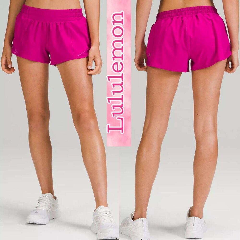 NWOT Lululemon Hotty Hot Low-Rise Lined Short 4" Ripened Raspberry